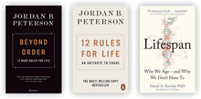 3 Books Collection Set [12 Rules For Life: An Antidote To Chaos; Beyond Order: 12 More Rules For Life & Lifespan: Why We Age And Why We Don’T Have To]